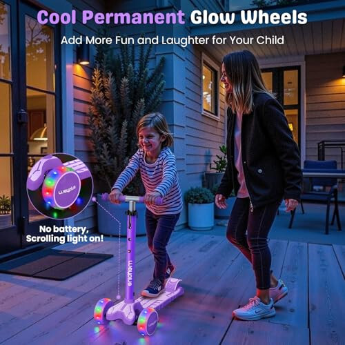 WAYPLUS 3 Wheel Scooter for Kids Ages 3+, 25mm Extra Thick Deck & Light Up Wheels for Kids Ages 3-5, 5-7. 4 Levels Adjustable Heights, Three Wheel Scooter for Kids Ages 8-12, Max Load 180LBS - 3