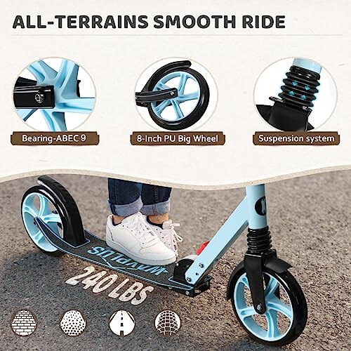 WAYPLUS Kick Scooter for Ages 6+, Kid, Teens & Adults - 4