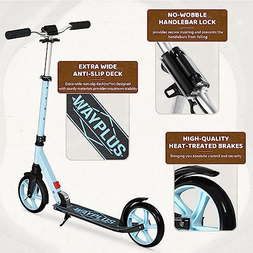 WAYPLUS Kick Scooter for Ages 6+, Kid, Teens & Adults - 6