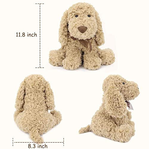 WEIGEDU Pudl Yavrusu Goldendoodle Peluş Hayvan, Sevimli Oyuncak Köpek Labradoodle Peluş Çocuklar Erkek Kız Doğum Günü Paskalya Noel Yatma Vakti Hediyesi, 11.8“ Altın - 7