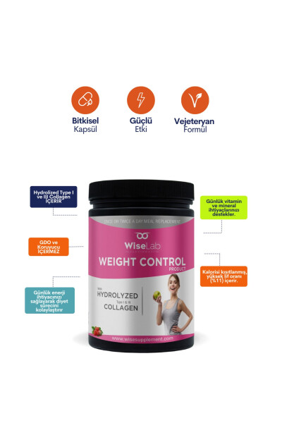 Weight Control Hydrolyzed Type 1-3 Collagen Strawberry Flavored 651 Gr - 2