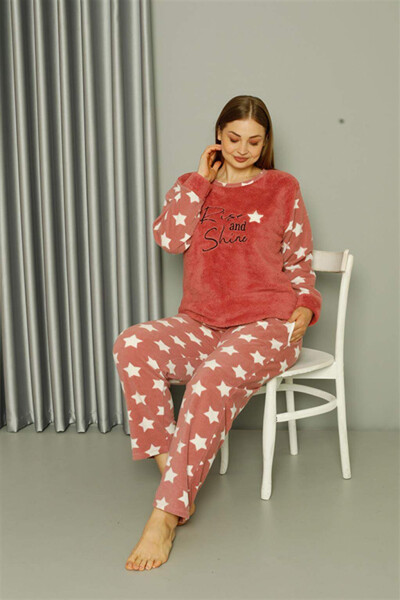 Welsoft Polar Kadın Büyük Beden Pudra Pijama Takımı 808042 - 4