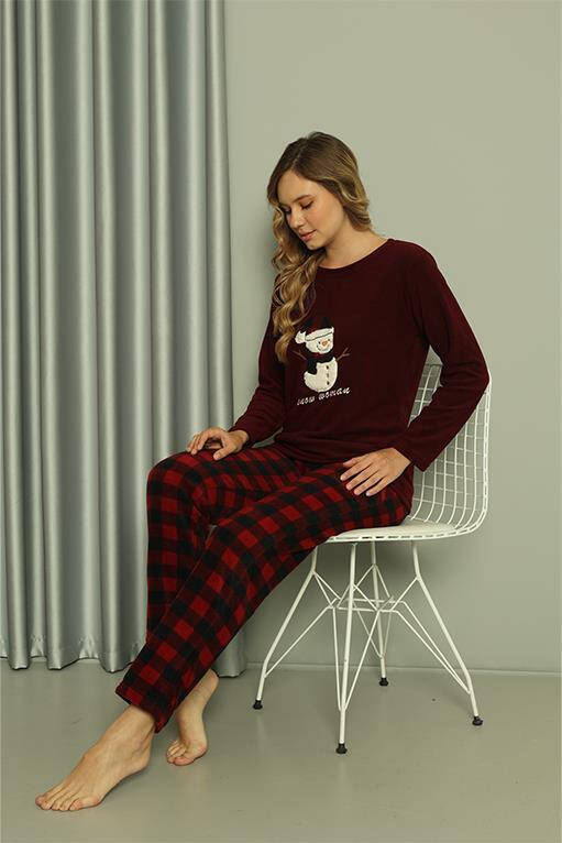 Welsoft Women's Polar Lover Combination Pajama Set 50120 Price is for One Set - 10