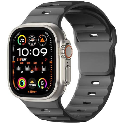 Wepro Sport Bandlari Apple Watch Ultra 2/Ultra bilan mos keladi, Apple Watch Bandlari erkaklar uchun 49mm 46mm 45mm 44mm 42mm bilan mos keladi, iWatch 10 9 8 7 6 5 4 SE 3 2 1 seriyasi uchun silikon mustahkam qayish - 1