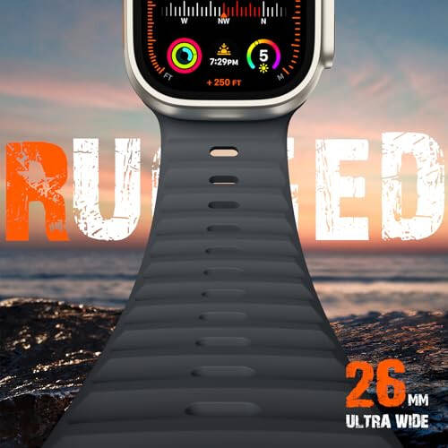 Wepro Sport Bandlari Apple Watch Ultra 2/Ultra bilan mos keladi, Apple Watch Bandlari erkaklar uchun 49mm 46mm 45mm 44mm 42mm bilan mos keladi, iWatch 10 9 8 7 6 5 4 SE 3 2 1 seriyasi uchun silikon mustahkam qayish - 10