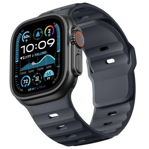 Wepro Sport Bandlari Apple Watch Ultra 2/Ultra bilan mos keladi, Apple Watch Bandlari erkaklar uchun 49mm 46mm 45mm 44mm 42mm bilan mos keladi, iWatch 10 9 8 7 6 5 4 SE 3 2 1 seriyasi uchun silikon mustahkam qayish - 1