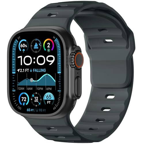 Wepro Sport Bandlari Apple Watch Ultra 2/Ultra bilan mos keladi, Apple Watch Bandlari erkaklar uchun 49mm 46mm 45mm 44mm 42mm bilan mos keladi, iWatch 10 9 8 7 6 5 4 SE 3 2 1 seriyasi uchun silikon mustahkam qayish - 2