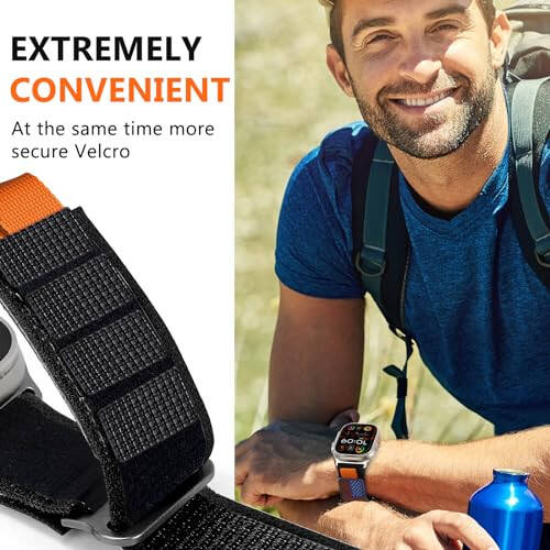 WestEagle Trail Loop Нейлоновый ремешок, совместимый с Apple Watch Ultra/2, размер 49 мм 45 мм 44 мм 42 мм, прочный мягкий плетеный эластичный спортивный ремешок для iWatch Series 9 8 7 6 5 4 3 2 1 Ultra/2 Мужчины Флаг США - 4