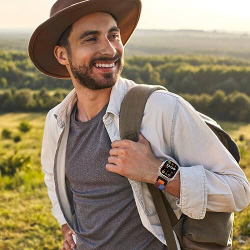 WestEagle Trail Loop Нейлоновый ремешок, совместимый с Apple Watch Ultra/2, размер 49 мм 45 мм 44 мм 42 мм, прочный мягкий плетеный эластичный спортивный ремешок для iWatch Series 9 8 7 6 5 4 3 2 1 Ultra/2 Мужчины Флаг США - 7