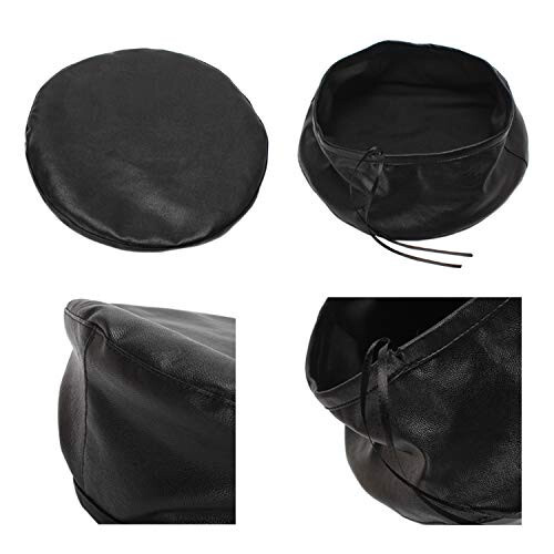 WETOO Women Beret Hat PU Leather Beret French Black Beret Artist Beret Cap - 3