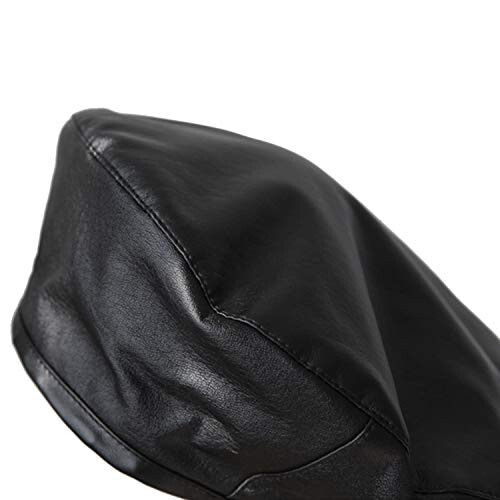 WETOO Women Beret Hat PU Leather Beret French Black Beret Artist Beret Cap - 4