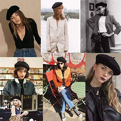 Wheebo Wool Beret Hat, Solid Color French Style Winter Warm Cap for Women Girls Lady - 10