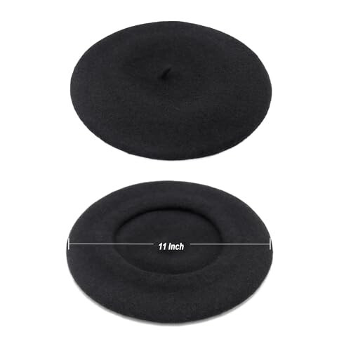 Wheebo Wool Beret Hat, Solid Color French Style Winter Warm Cap for Women Girls Lady - 5