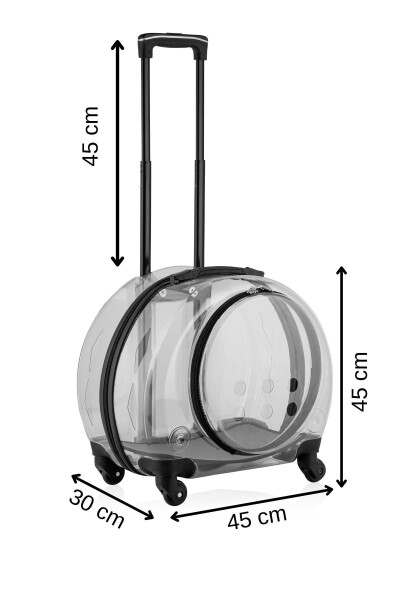 Wheeled Pet Carrier Bag, Trolley Transport Suitcase - 3