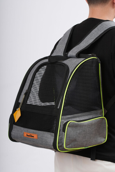 Wheeled Plastic Mesh Pet Carrier Cat Back Carrier Bag Washable - 10