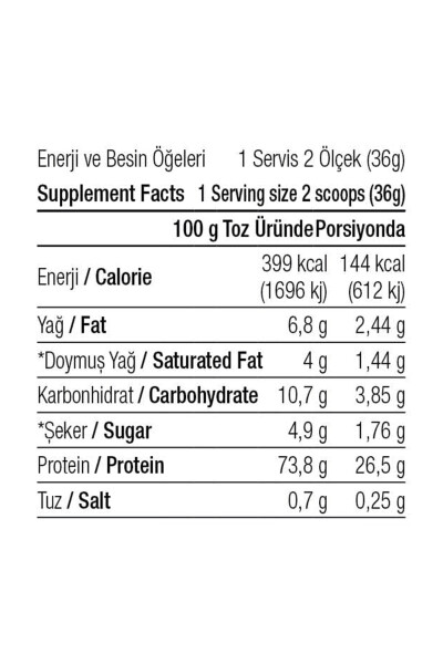 Whey Protein Tozu 540 gr 18 Servis Fındık Çikolata - 4