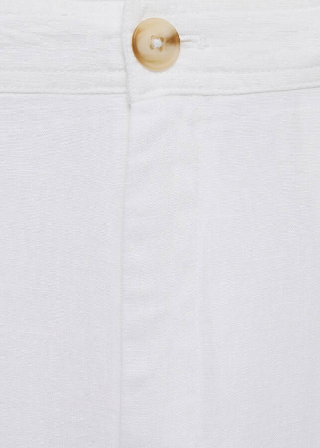 White 100% linen pleated pants - 5