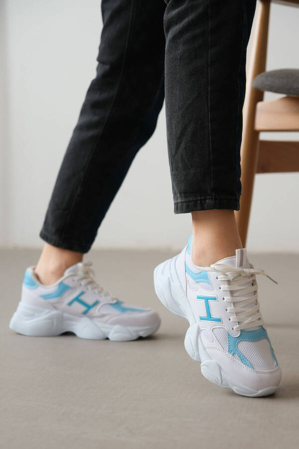 White Baby Blue Sneaker for Women - 8