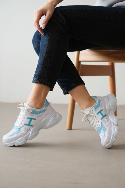 White Baby Blue Sneaker for Women - 9