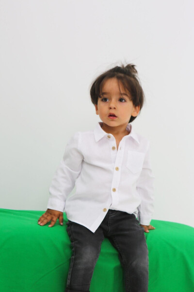 White Baby Boy Shirt - 4