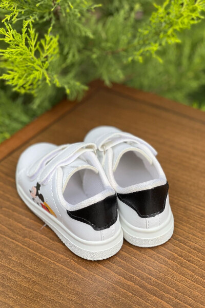 White-Black Mickey Sport Kids Shoes - 3