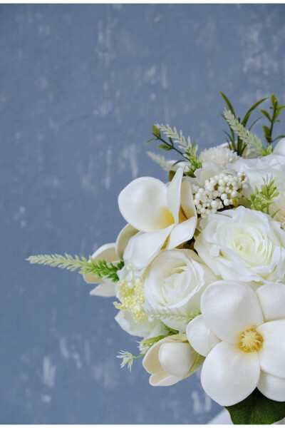 White Bridal Bouquet with Magnolia - 2