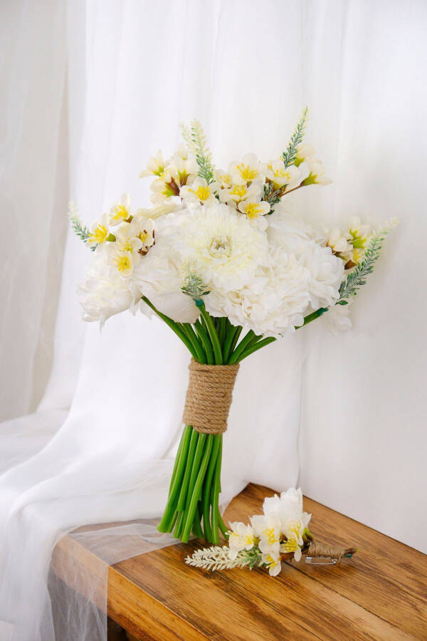 White Chrysanthemum Organica Bridal Bouquet - 3