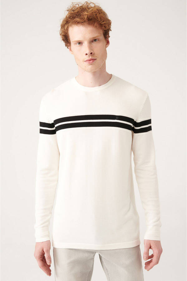 White Color Block Knit - 6