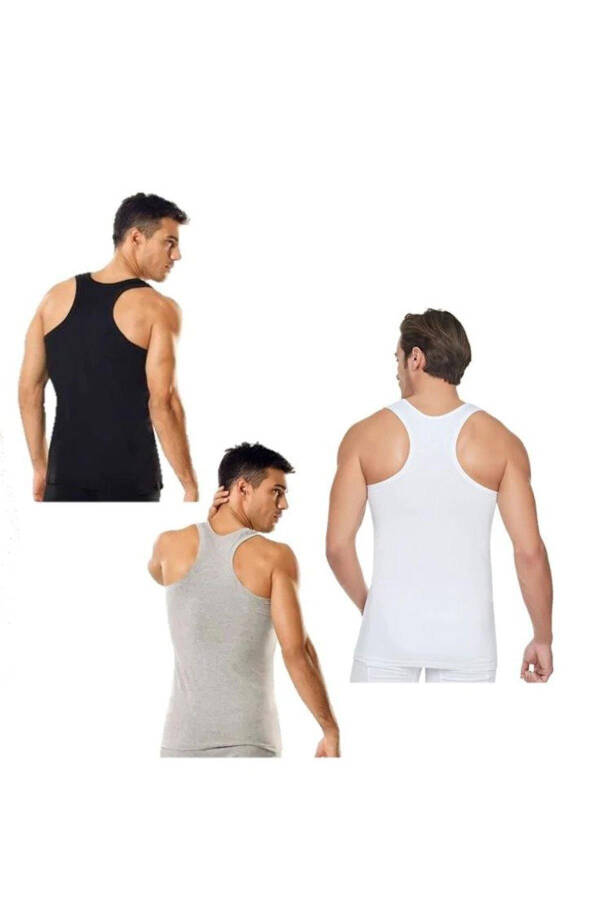 White Cotton 6 Pack Assorted Colors Men's Rambo (sports) Tank Top - 5