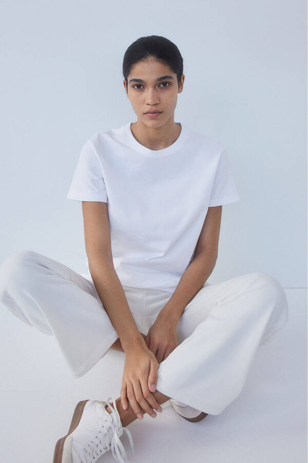 White cotton T-shirt - 1