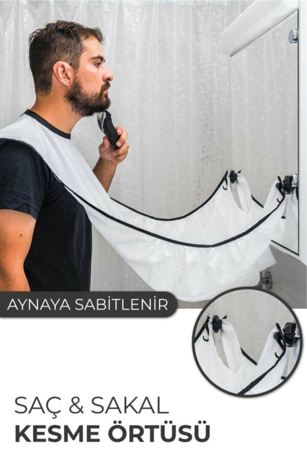 White Hair Beard Cutting Shaving Apron - 3