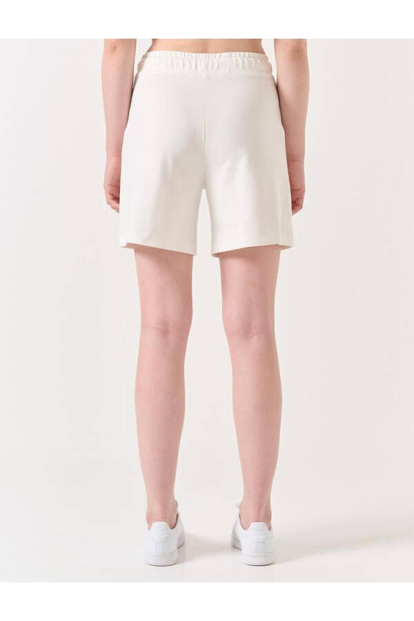 White High Waist Wide Leg Knit Shorts - 6