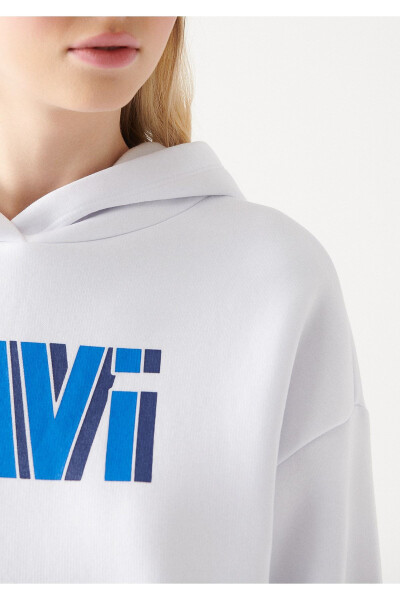 White Hoodie with Logo Print 1611358-620 - 4