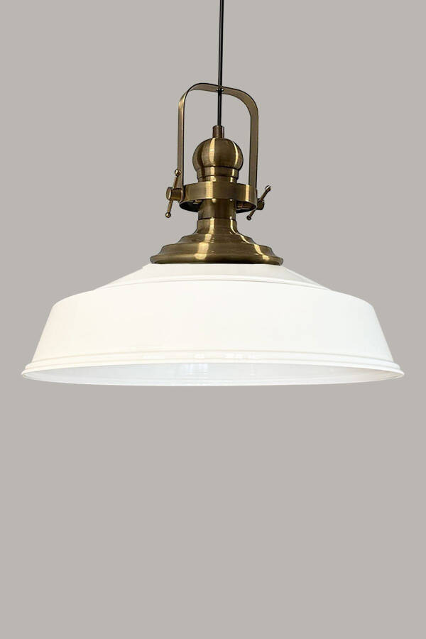 White Inside White Noble Single Chandelier Antique Head Retro Pendant Lamp Restaurant Cafe Hall Chandeliers - 24