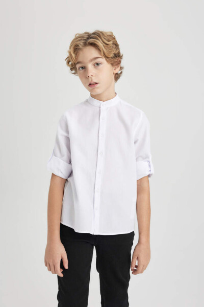 White Long Sleeve Button-Down Shirt for Boys - 3