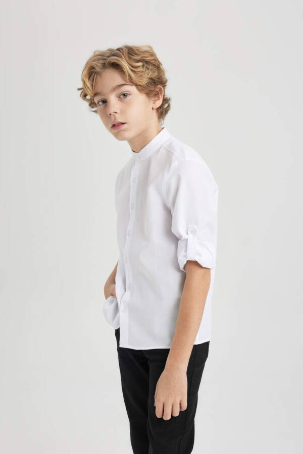 White Long Sleeve Button-Down Shirt for Boys - 4