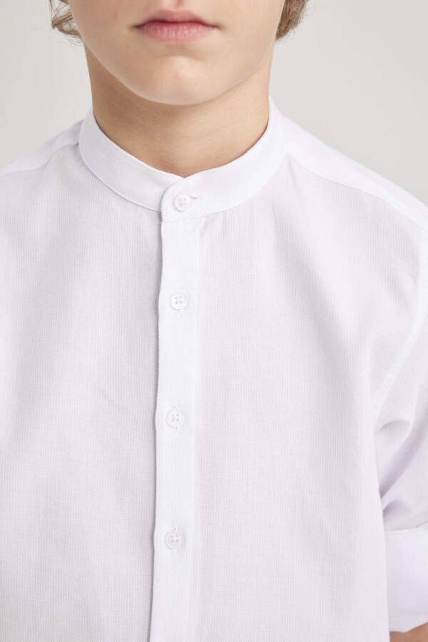 White Long Sleeve Button-Down Shirt for Boys - 5