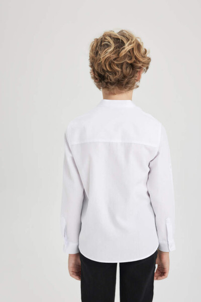 White Long Sleeve Button-Down Shirt for Boys - 7