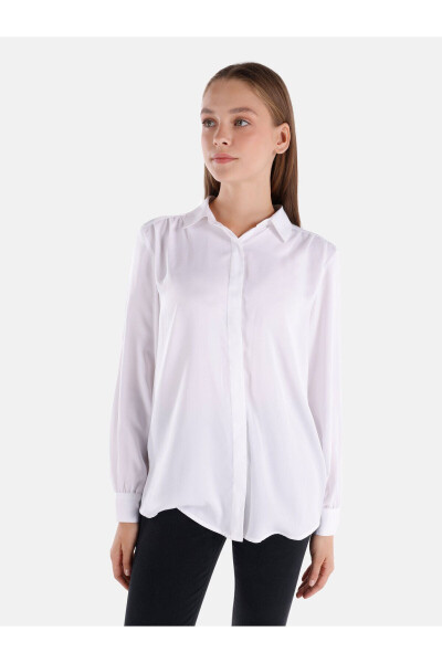 White long sleeve regular fit shirt for women - 2