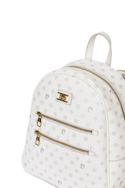 White Monogram Women's Backpack 05PO22Y1577 - 4