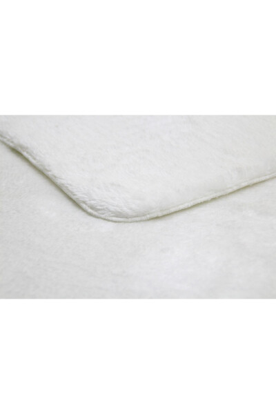 White Oval Shaggy Plush Soft Washable Non-Slip Dot Base Antibacterial Living Room Corridor Children Carpet - 5