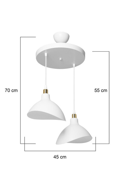 White Pendant Chandelier Bedroom Living Room Kitchen Corridor Lamp - 2