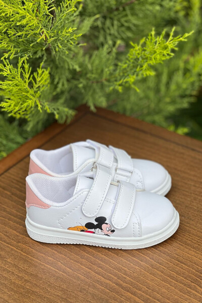 White-Pink Mickey Sport Children's Shoes - 2