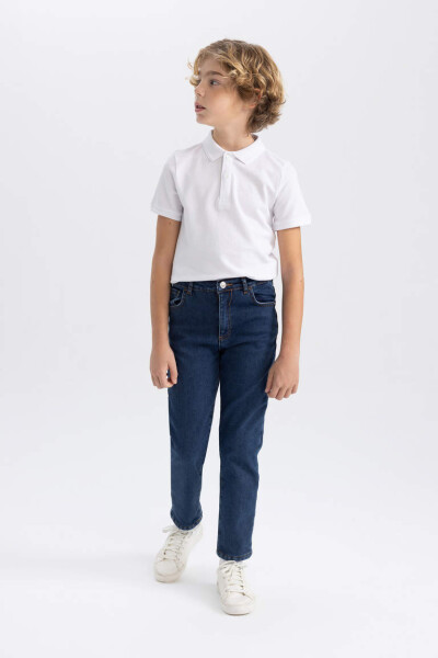 White Piqué Short Sleeve Polo School T-Shirt for Boys - 8