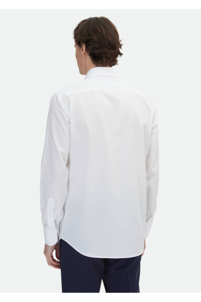 White Plain Regular Fit Woven Classic 100% Cotton Shirt - 5