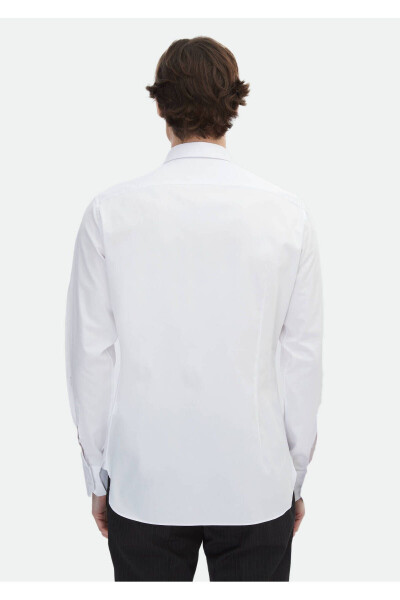 White Plain Super Slim Fit Woven Classic 100% Cotton Shirt - 6