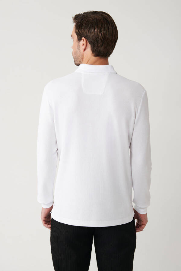 White Polo Neck Slim Fit Sweatshirt - 4