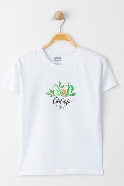 White Printed Children's T-Shirt 3-7 Years - 2