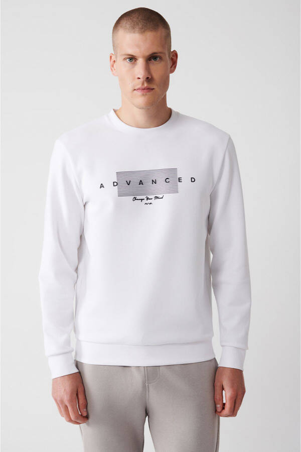 White Printed Sweatshirt - 3