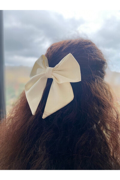 White Ribbon Bow Hair Clip Henna/bride Bridal Shower Hair Clip / Eid Hair Clip - 17